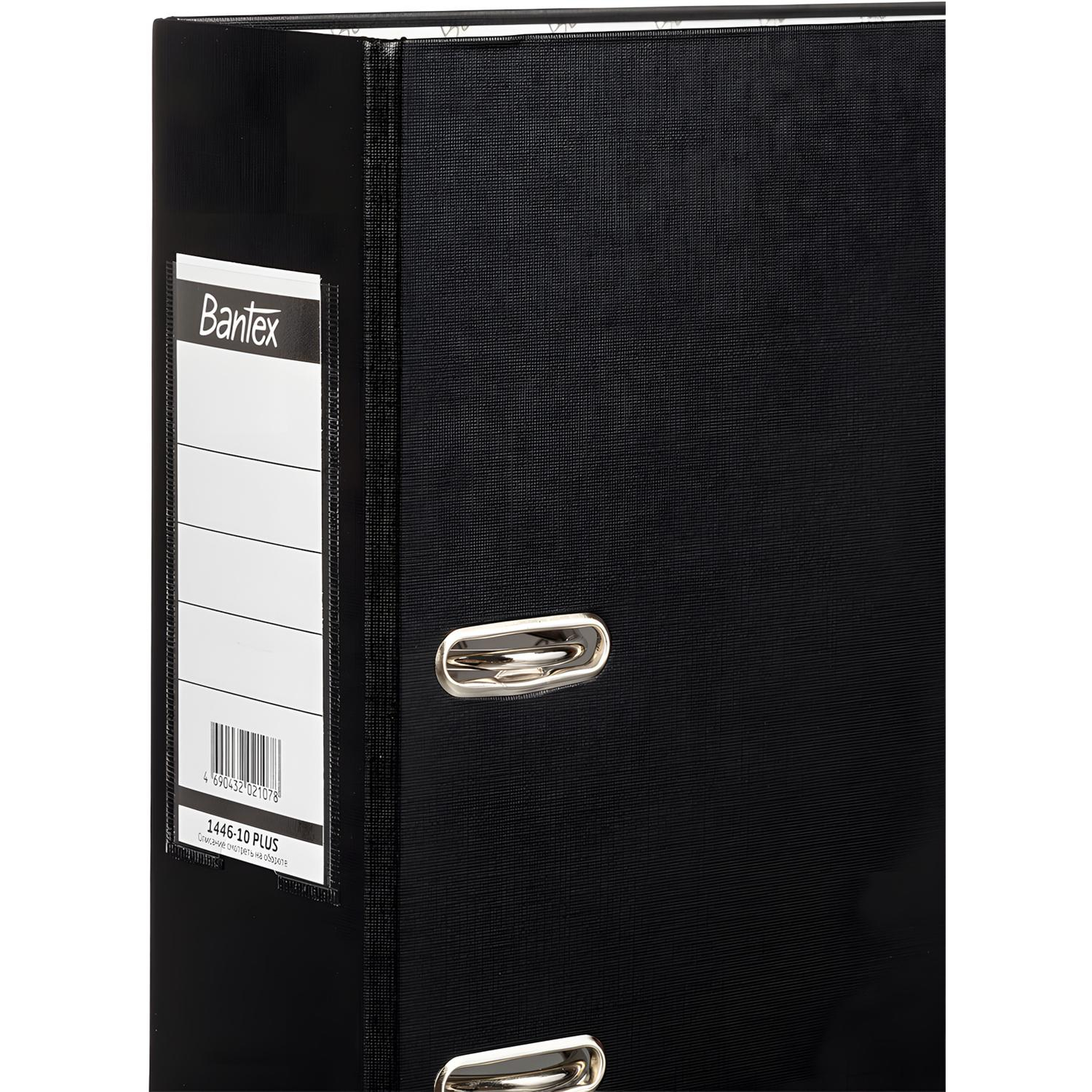 Папка-регистратор ECONOMY PLUS 80мм,чер,ПБП1,карм.кор,мет.уг - фото 5