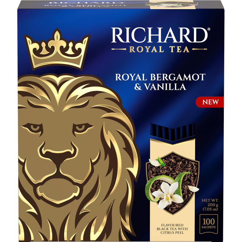 Чай Richard Royal Bergamot & Vanilla черный, аромат, 2гx100сашет - фото 1