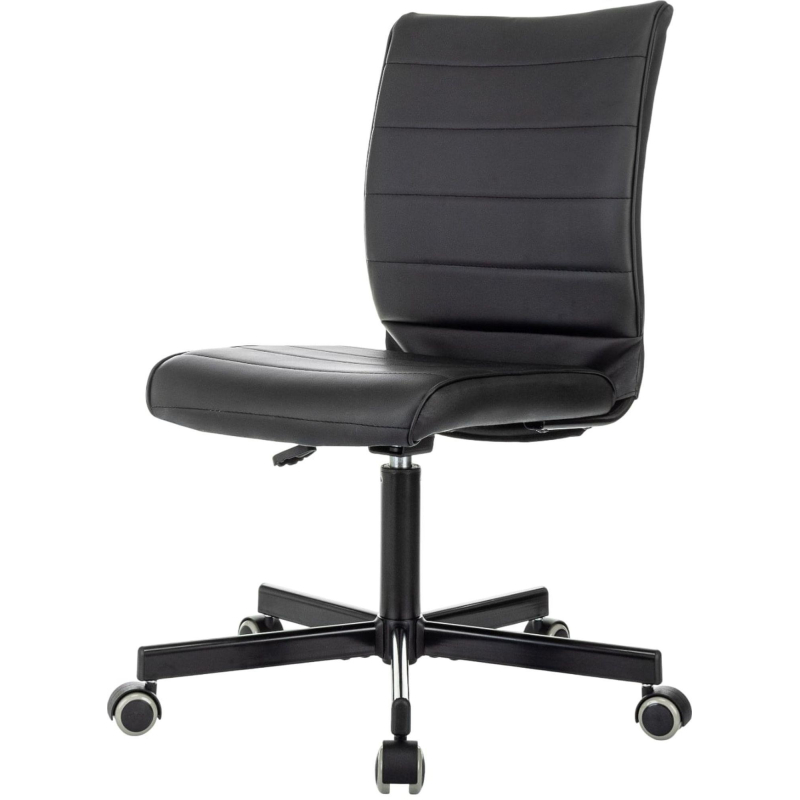 Кресло VB_EChair 303 PU черный эко.кожа крестов. металл черный - фото 1
