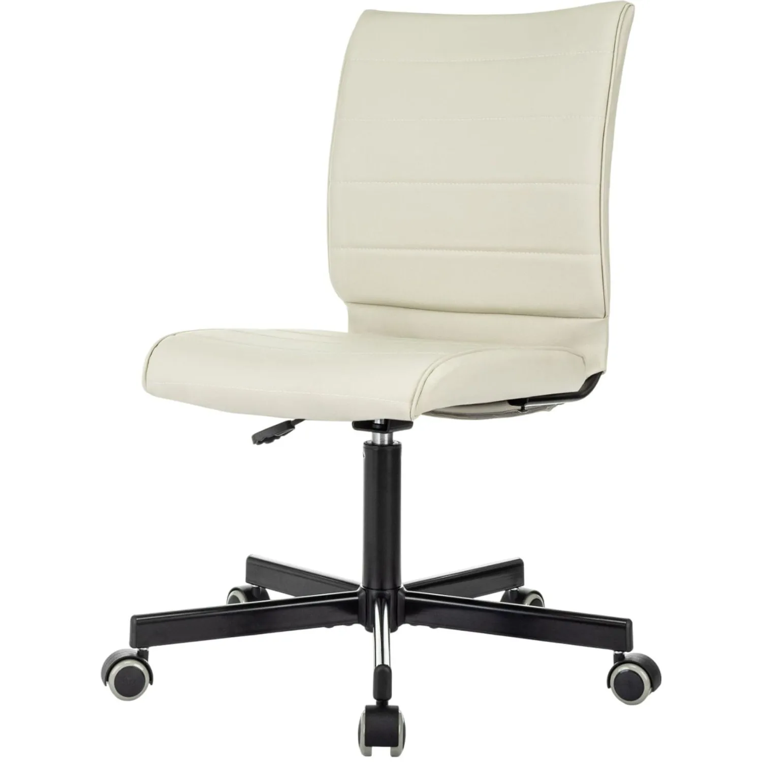 Кресло VB_EChair 303 PU слоновая кость эко.кожа крестов. металл черный - фото 1