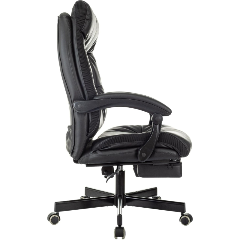 Кресло VB_EChair 624 PU PM черный эко.кожа  подст.для ног - фото 3