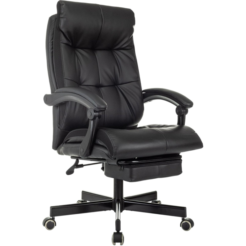 Кресло VB_EChair 624 PU PM черный эко.кожа  подст.для ног - фото 5