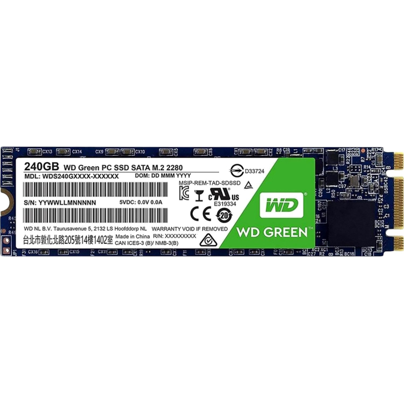 SSD накопитель WD SATA3 240G Green M.2 2280(WDS240G2G0B) - фото 2