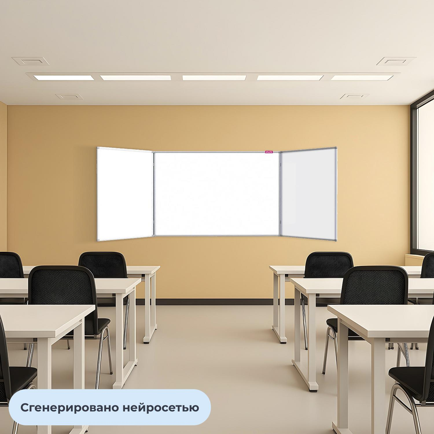 Доска магнитно-маркерная 100х300 2-створ. лак Россия - фото 5