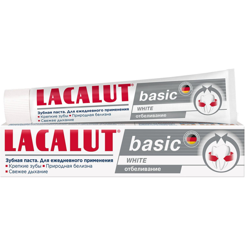 Зубная паста Lacalut basic white 75 мл - фото 1
