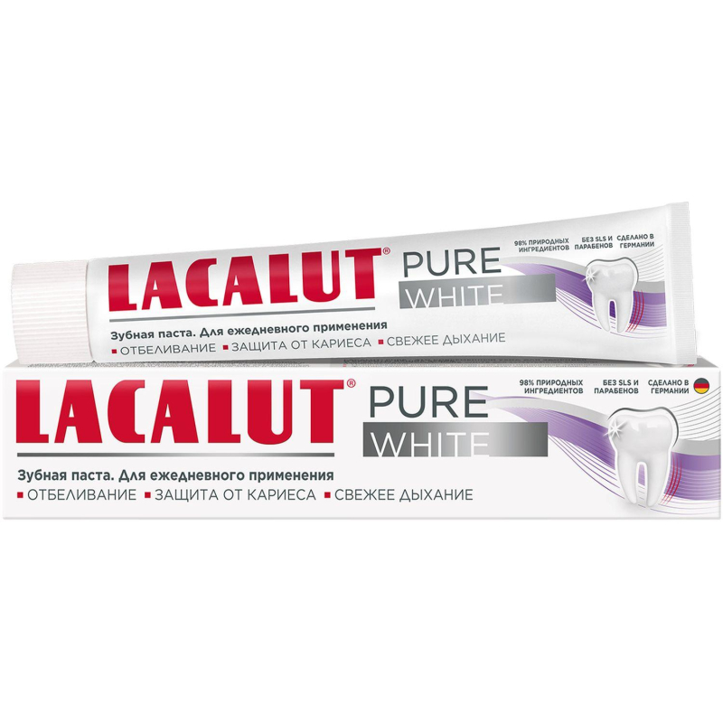 Зубная паста Lacalut pure white 75 мл - фото 1