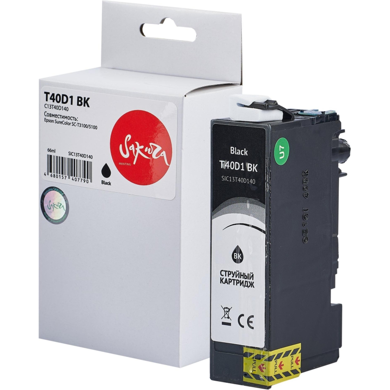 Картридж струйный Sakura SAC13T40D140 для Epson SureColor ,черный,66 мл - фото 1