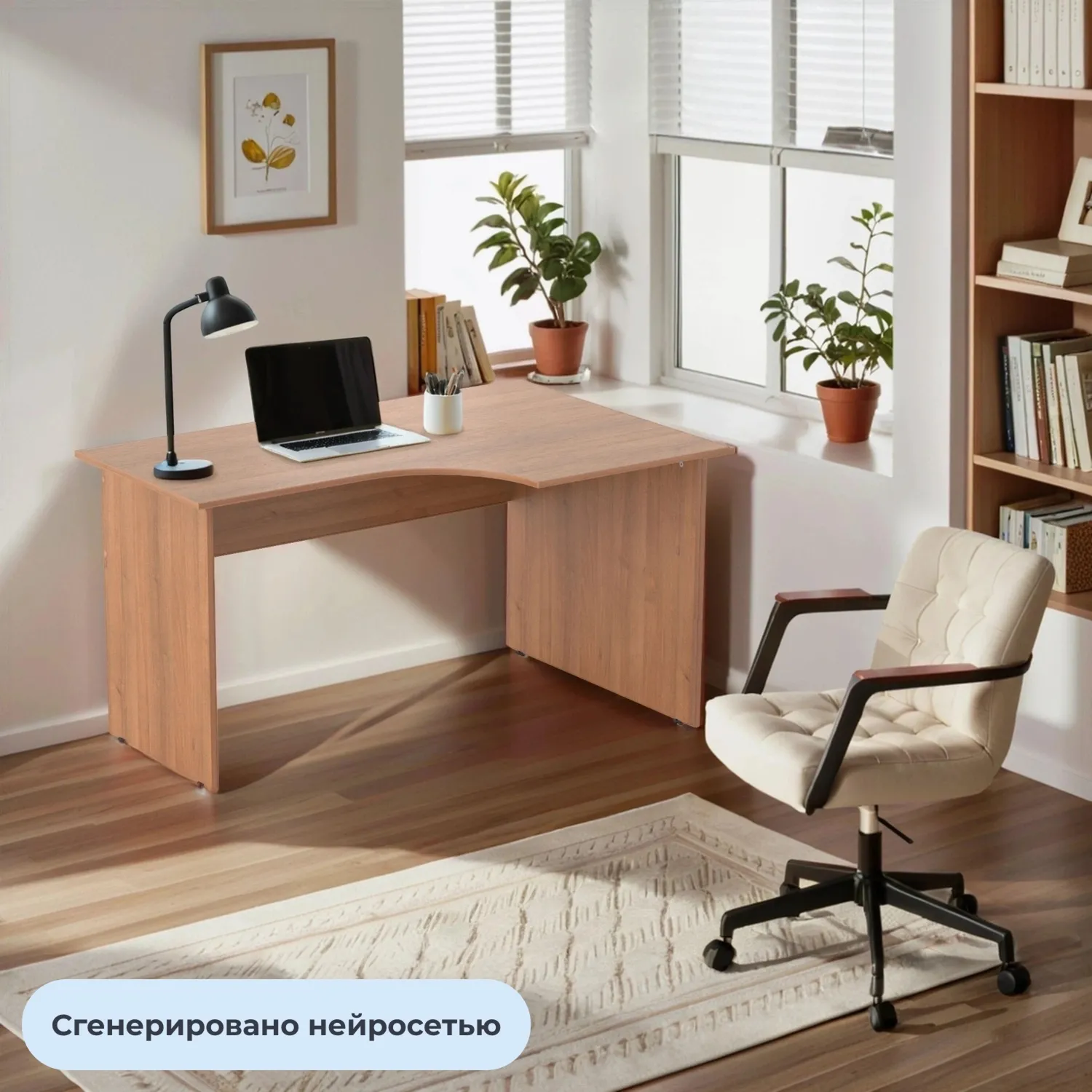 Стол эргономичный Easy LT Оптима правый 1350х880/590х740 орех new 16/16 - фото 2