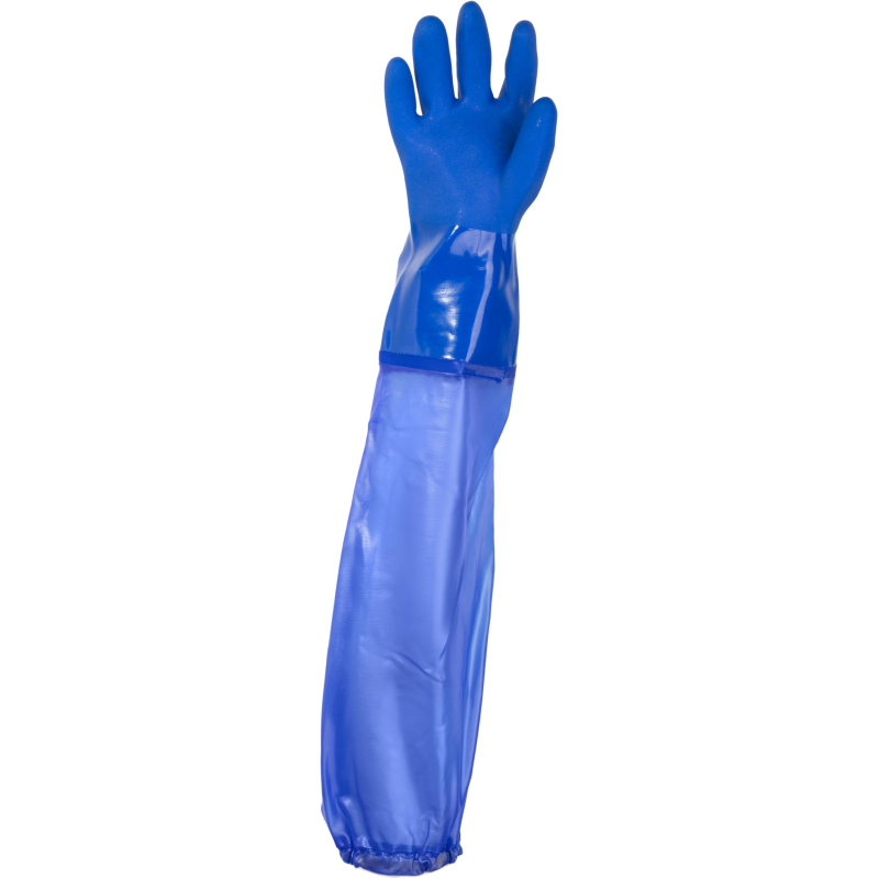 Перчатки ПВХ КЩС Gward Sandy Long PVC014 синие р.10,XL (6 пар/уп) - фото 2