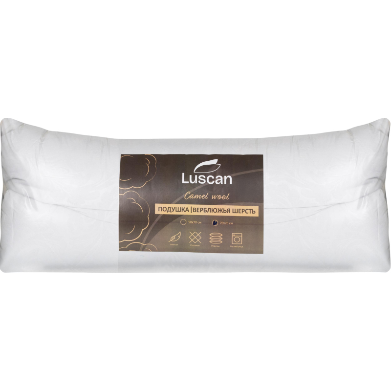 Подушка Luscan 70х70 см стеганная микрофибра/верблюжья шерсть, с кантом - фото 3