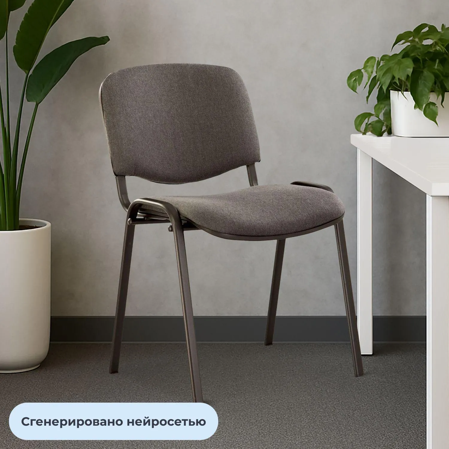 Стул 0MX_UA_EChair Rio(ИЗО/ISO) черн, ткань серая С-38 - фото 6