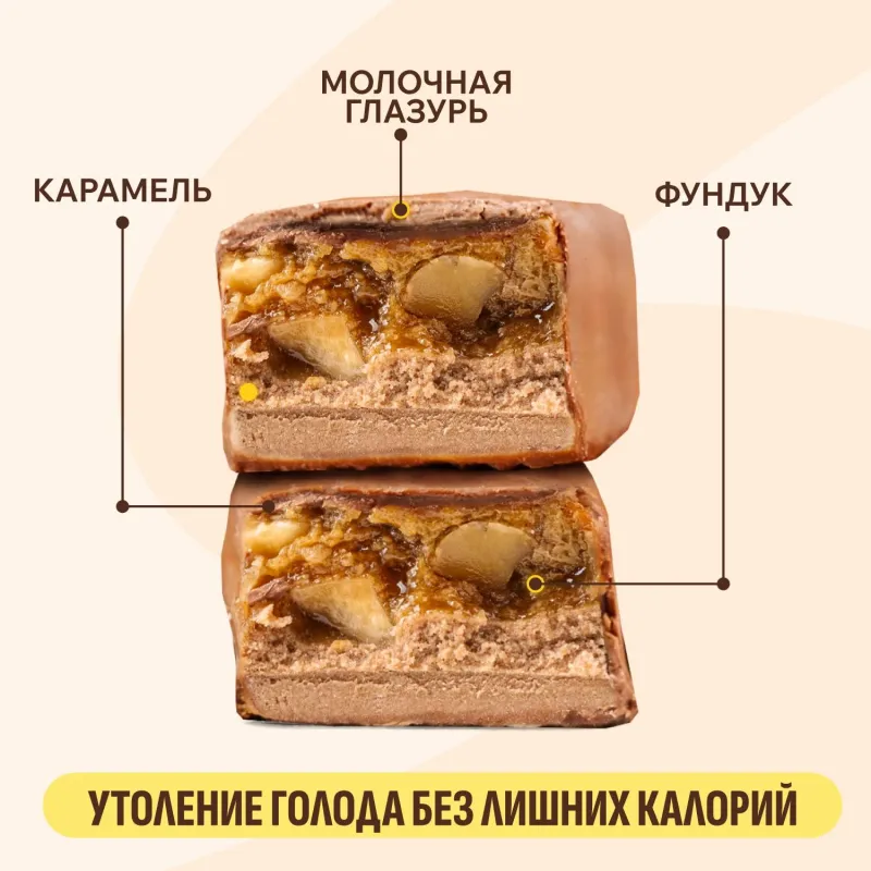 Батончик протеиновый FitnesSHOCK шоколад. карамель-фундук 50г 12шт/уп - фото 7
