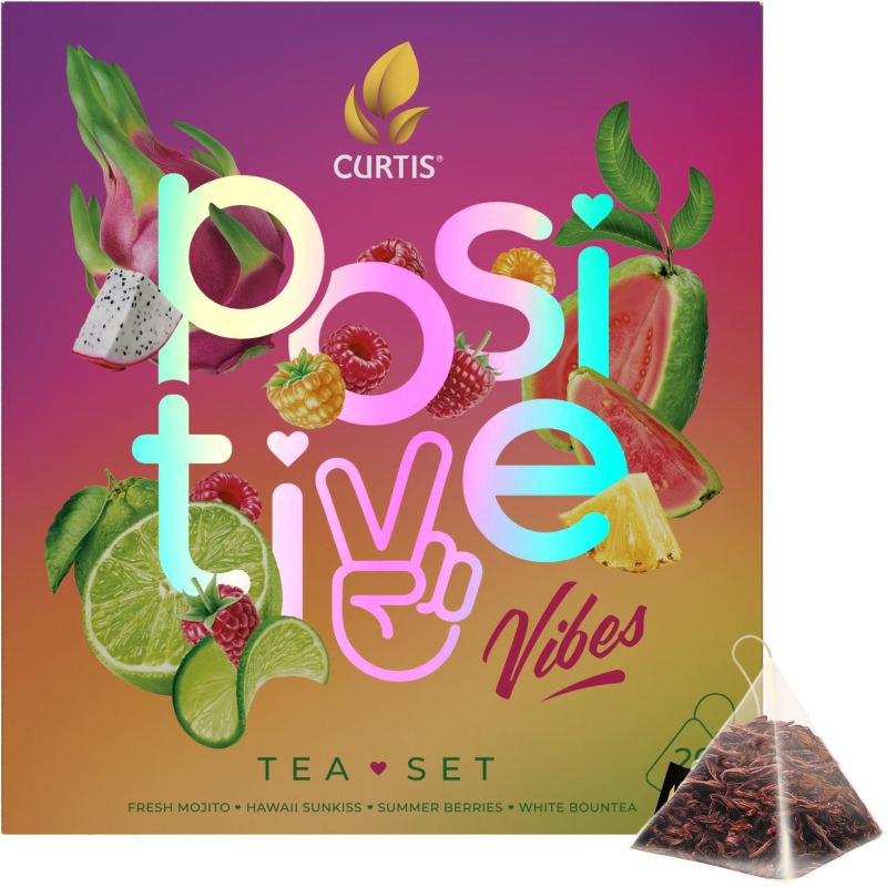 Чай Curtis Positive Vibes Tea Set ассорти, 4 вкуса, 20 пирамидок - фото 6