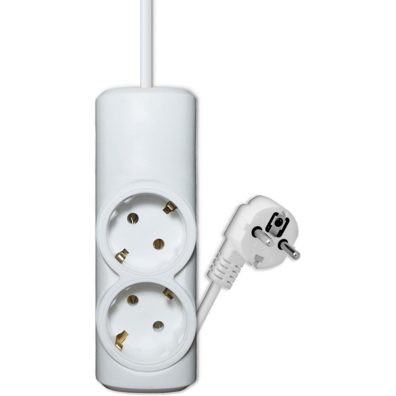 Удлинитель PROGIX PG222 2р/5м/3,5кВт/16А заземление, белый, ПВС 3х1.5 - фото 1