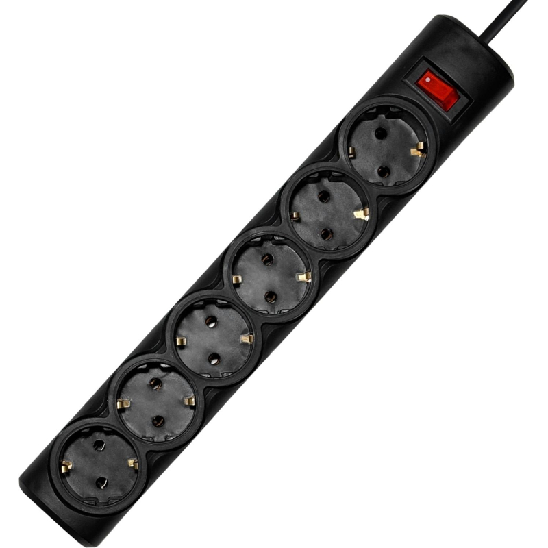 Сетевой фильтр PROGIX PG649 6р/10м/3,5кВТ/16А заземление,черный,КГ-ХЛ 3х1.5 - фото 1