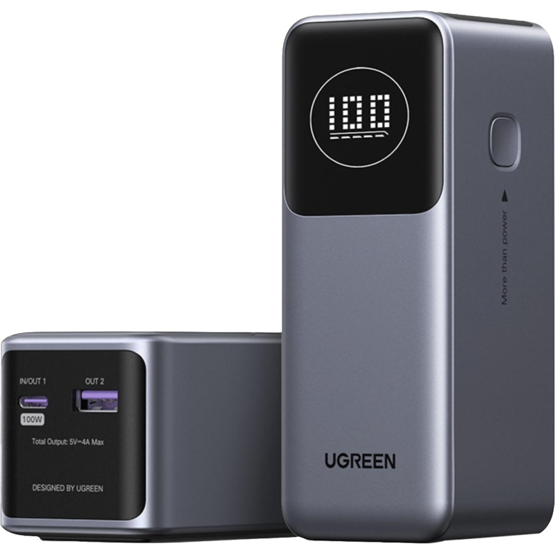 Внешний аккумулятор UGREEN PB724 (35526B)12000mAh 100W Quick Charging серый - фото 2
