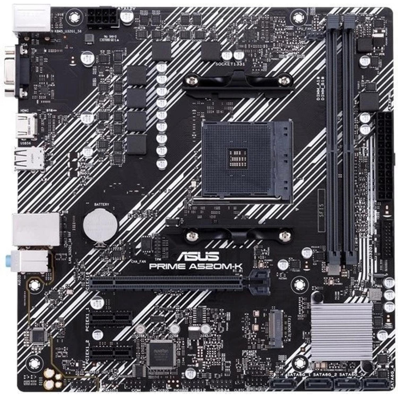 Материнская плата Asus PRIME A520M-K Soc-AM4 AMD 2xDDR4 mATX - фото 2