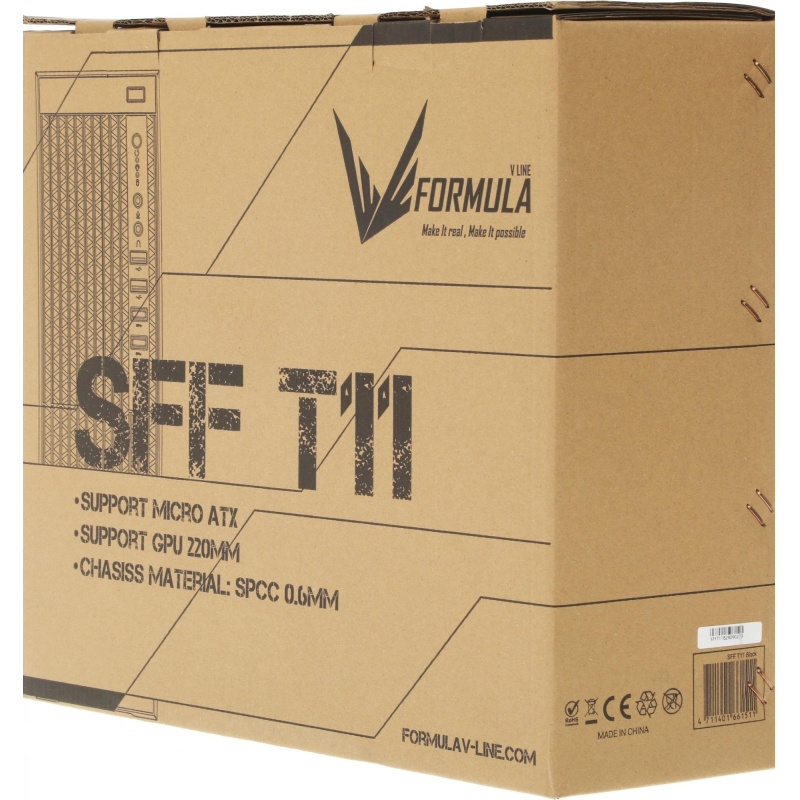 Корпус Formula SFF T11 черный без БП mATX 2xUSB2.0 2xUSB3.0 audio - фото 12