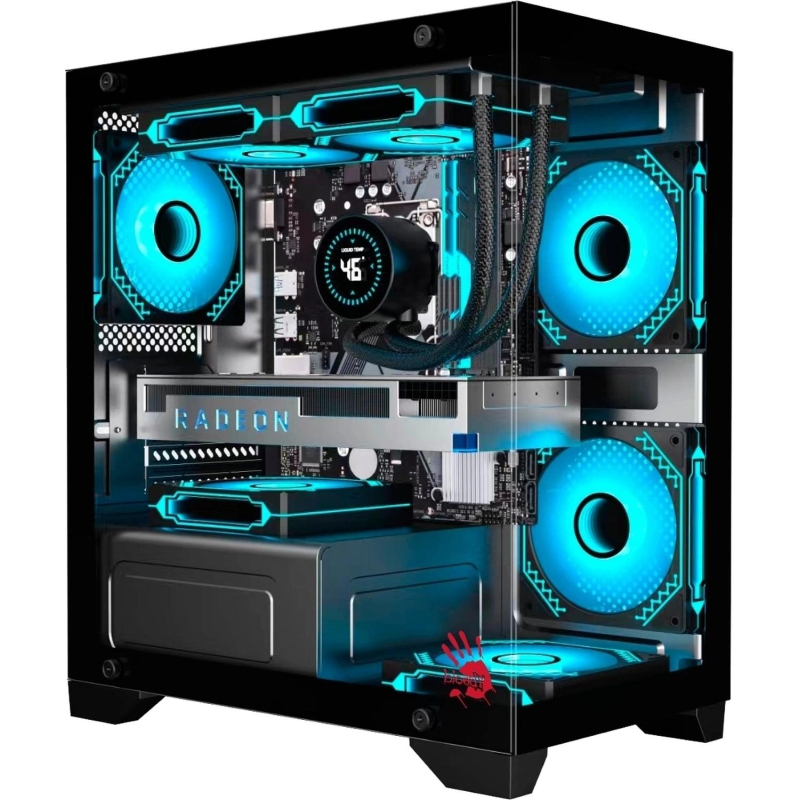 Корпус Bloody BD-CC103 чер.безБП mATX 7x120mm USB2.0x3.0 audio bott PSU - фото 1