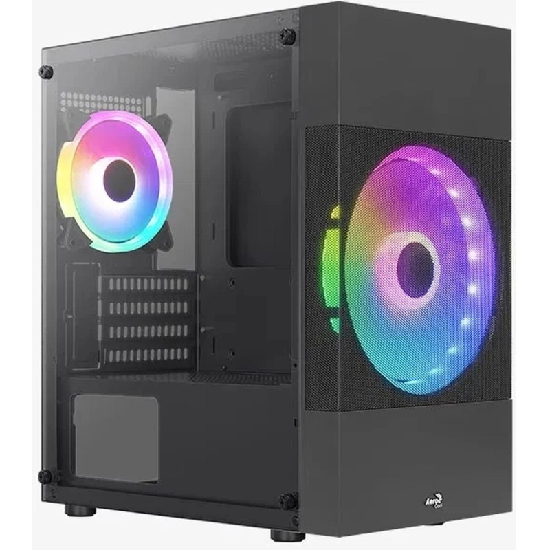 Корпус Aerocool Atomic Lite-G-BK-v2 чер.безБП mATX 6x120/2x140mm - фото 1
