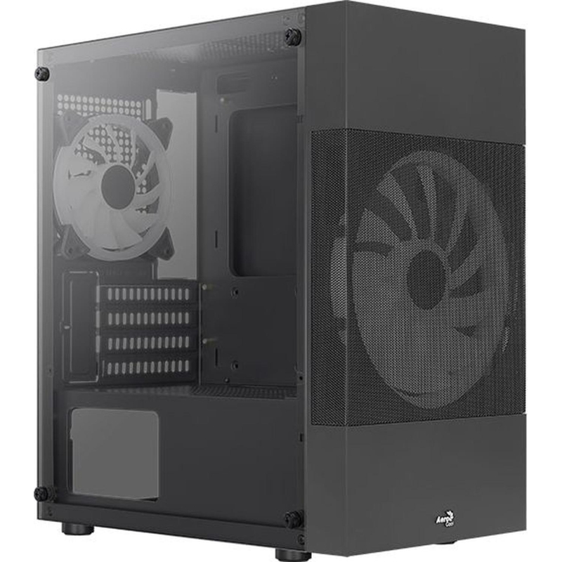 Корпус Aerocool Atomic Lite-G-BK-v2 чер.безБП mATX 6x120/2x140mm - фото 2
