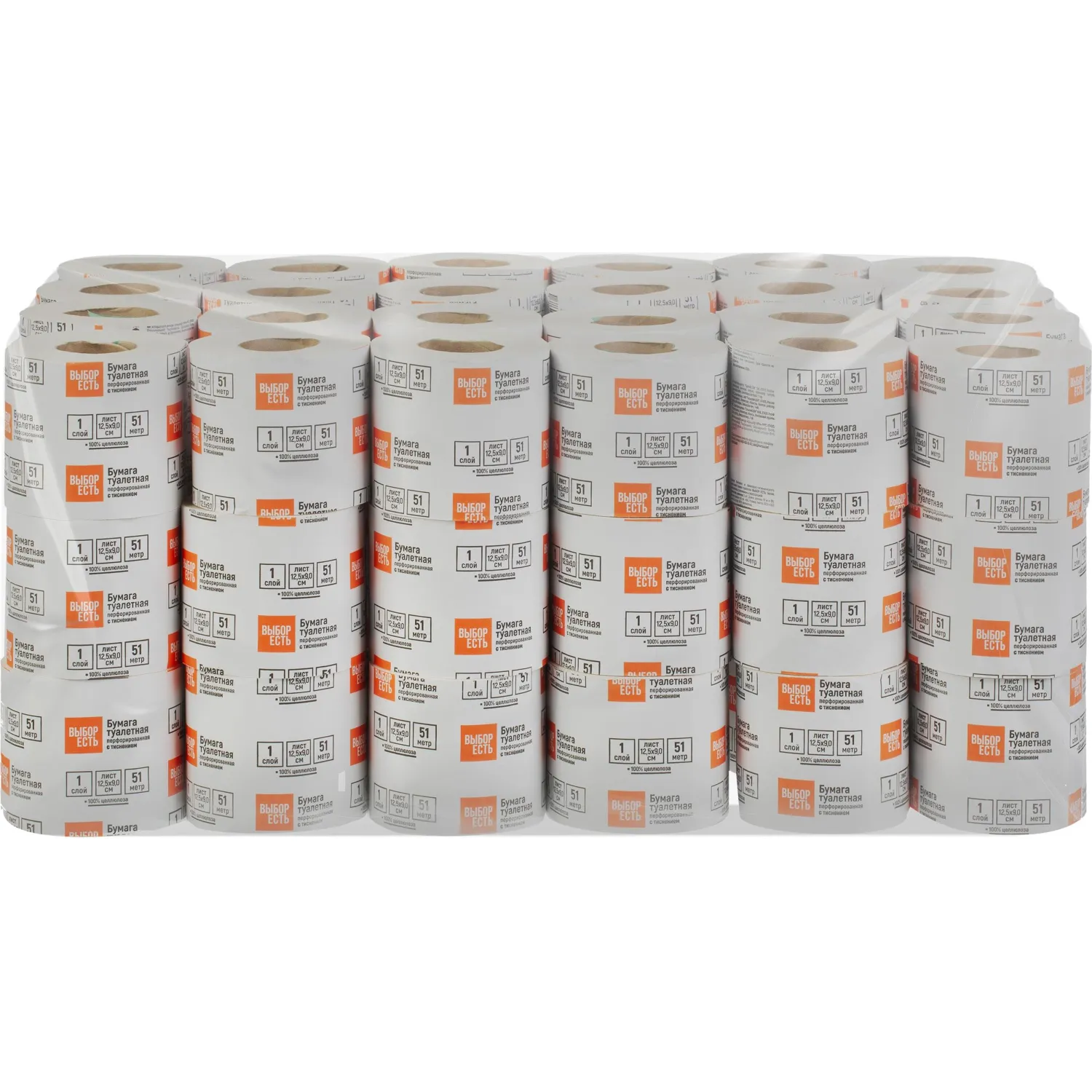 Бумага туалетная Выбор есть 1сл белая с тиснением 51м 72рул/уп - фото 5