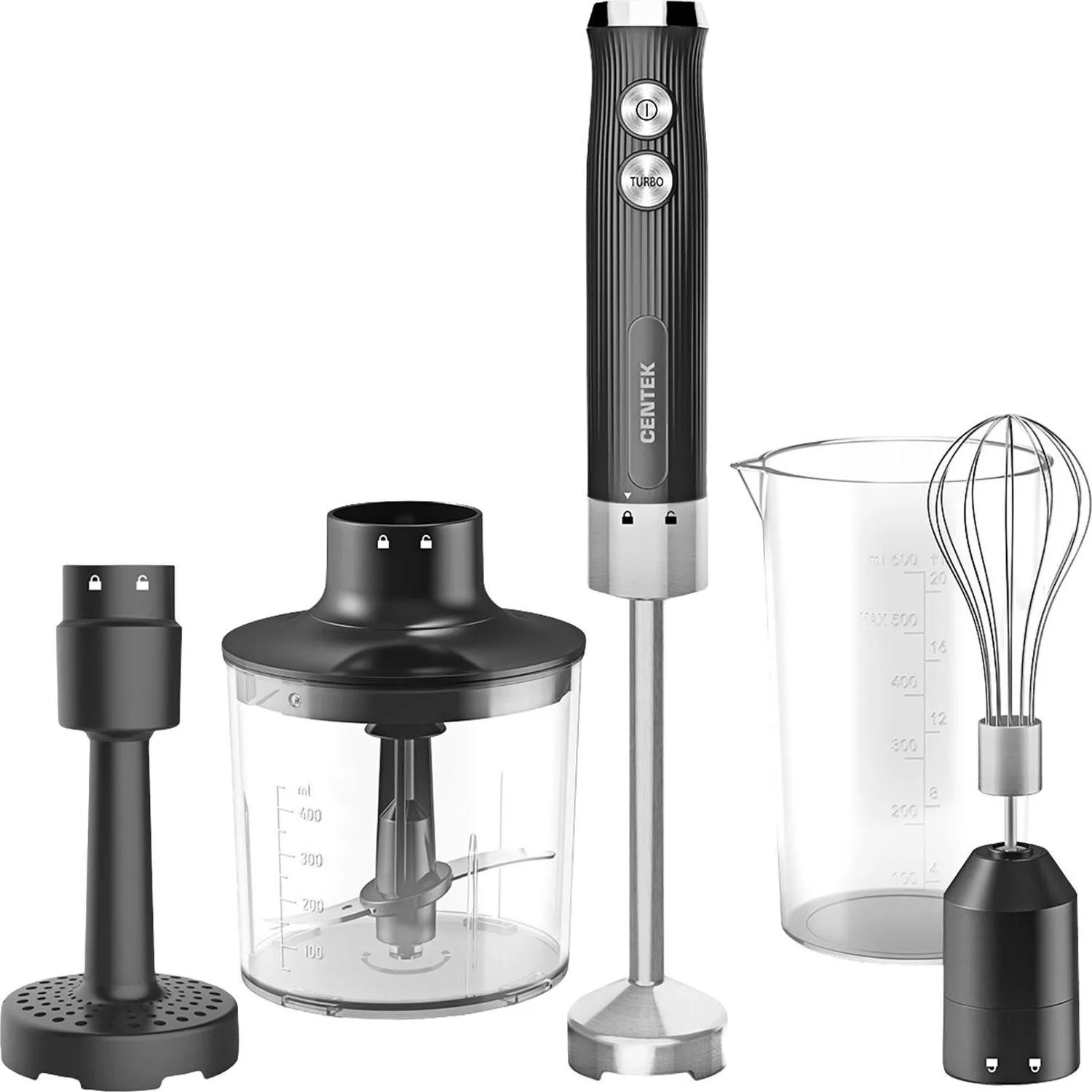 Блендер Centek CT-1352 (черный)1000Вт,блендер/венчик/пюре/чоппер 400мл - фото 1