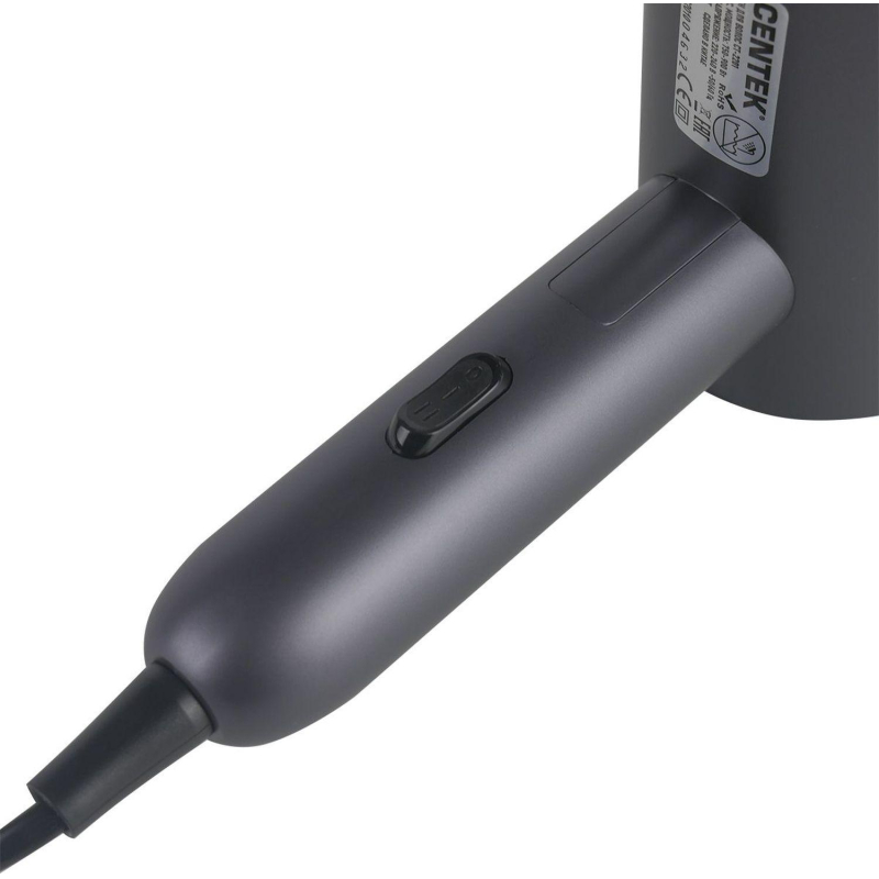 Фен Centek CT-2201(серый)900Вт,2 скорости,турмалин.ионизац.,антистат.эффект - фото 3