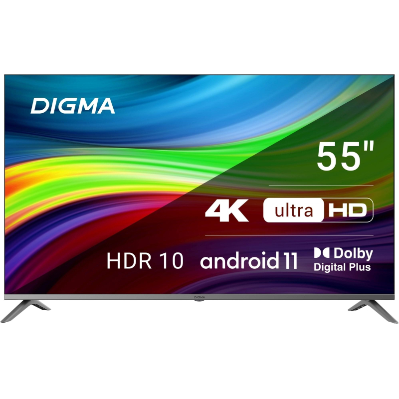 Телевизор Digma DM-LED55UBB41, смарт (Android TV) - фото 1