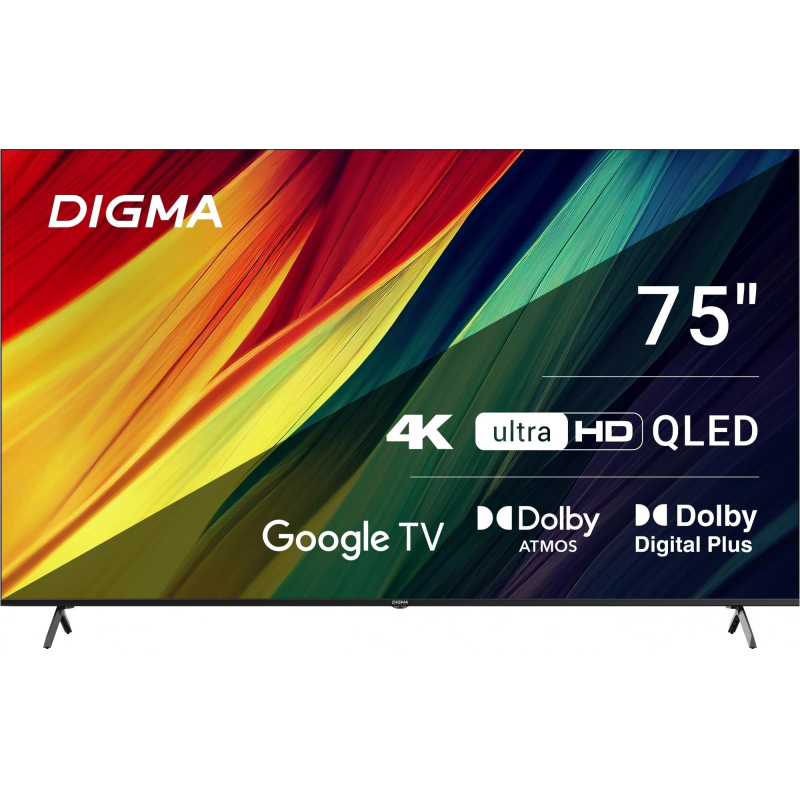 Телевизор Digma DM-LED75UQB31, QLED, смарт (Google TV) - фото 1