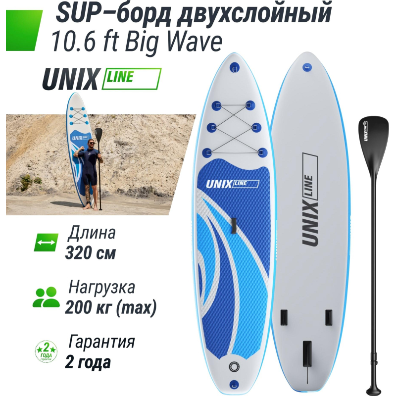Сапборд SUP-борд UNIXline Big Wave 320 см SUPBW320 - фото 7