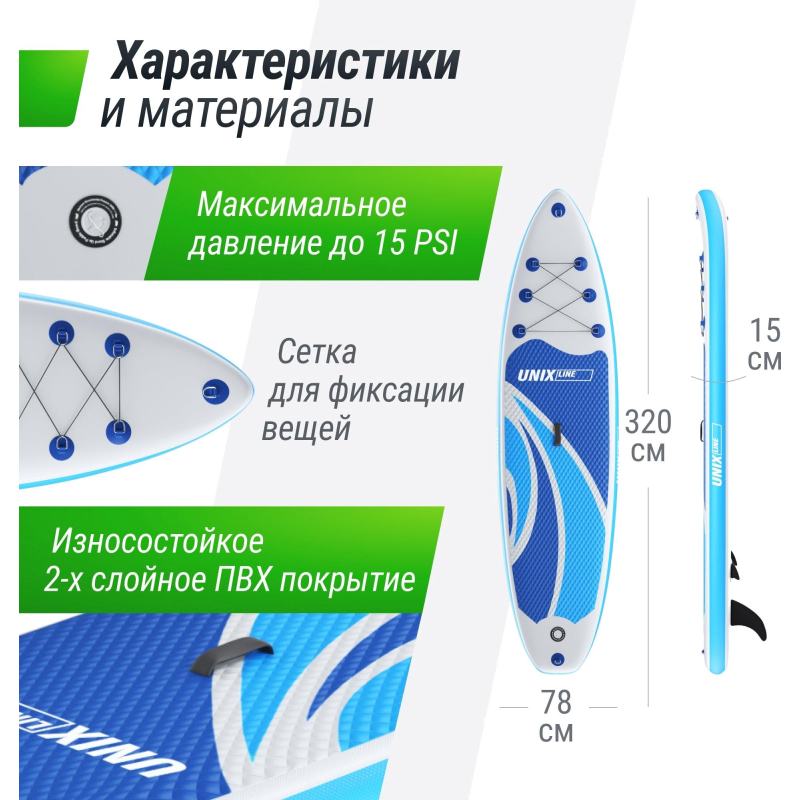 Сапборд SUP-борд UNIXline Big Wave 320 см SUPBW320 - фото 8