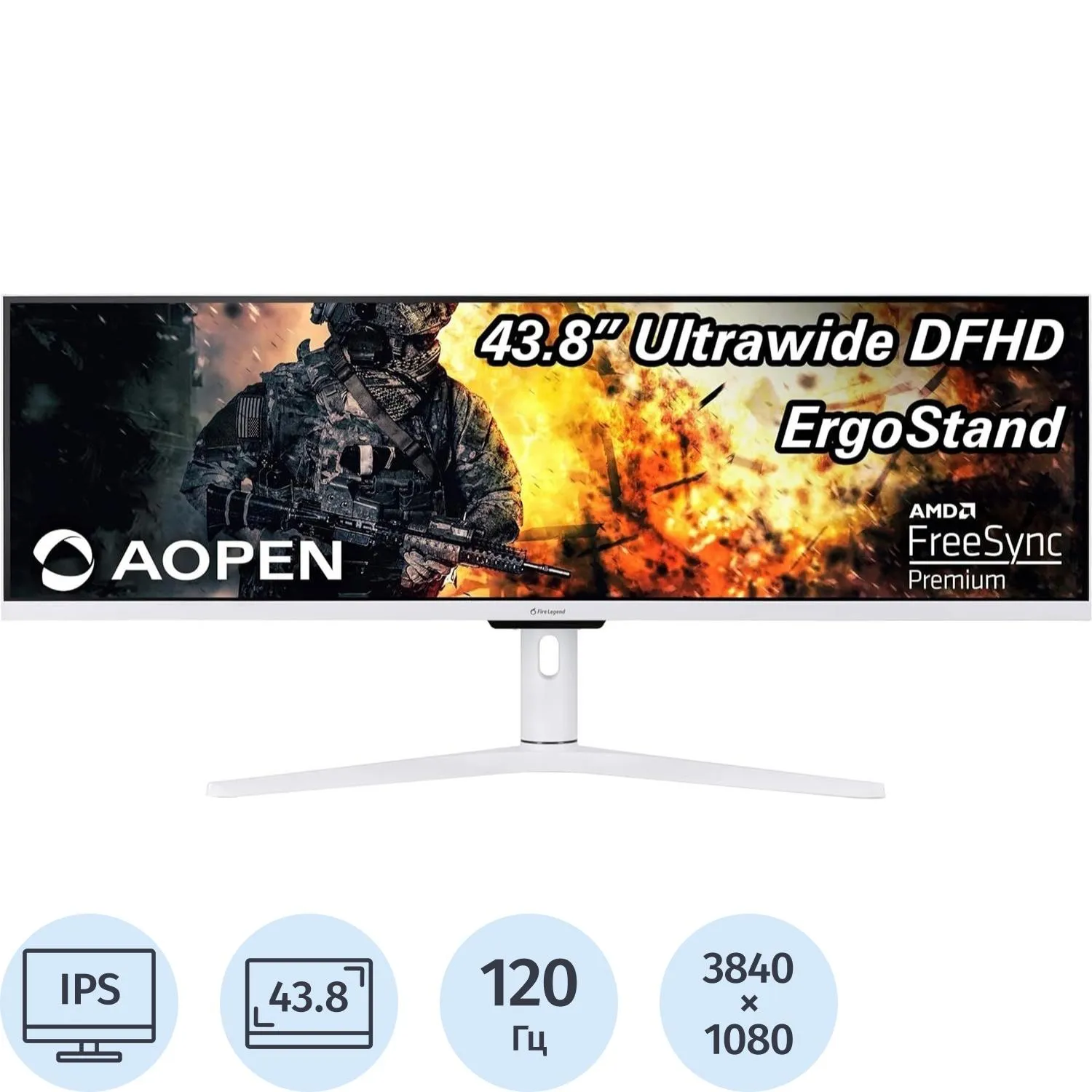 Монитор AOPEN (UM.MX1EE.P05)43,8''/4K UHD/IPS/120Hz/400cd/1ms/HDMI/DP - фото 1