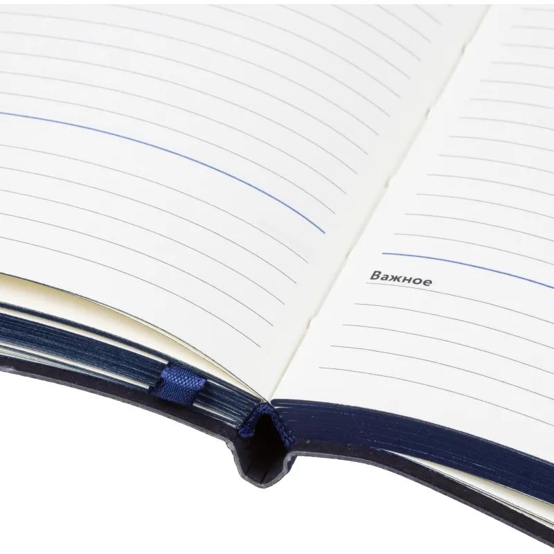 Ежедневник недатированный Attache А5, 160л, 138x213мм иск.кожа, темно-синий - фото 16