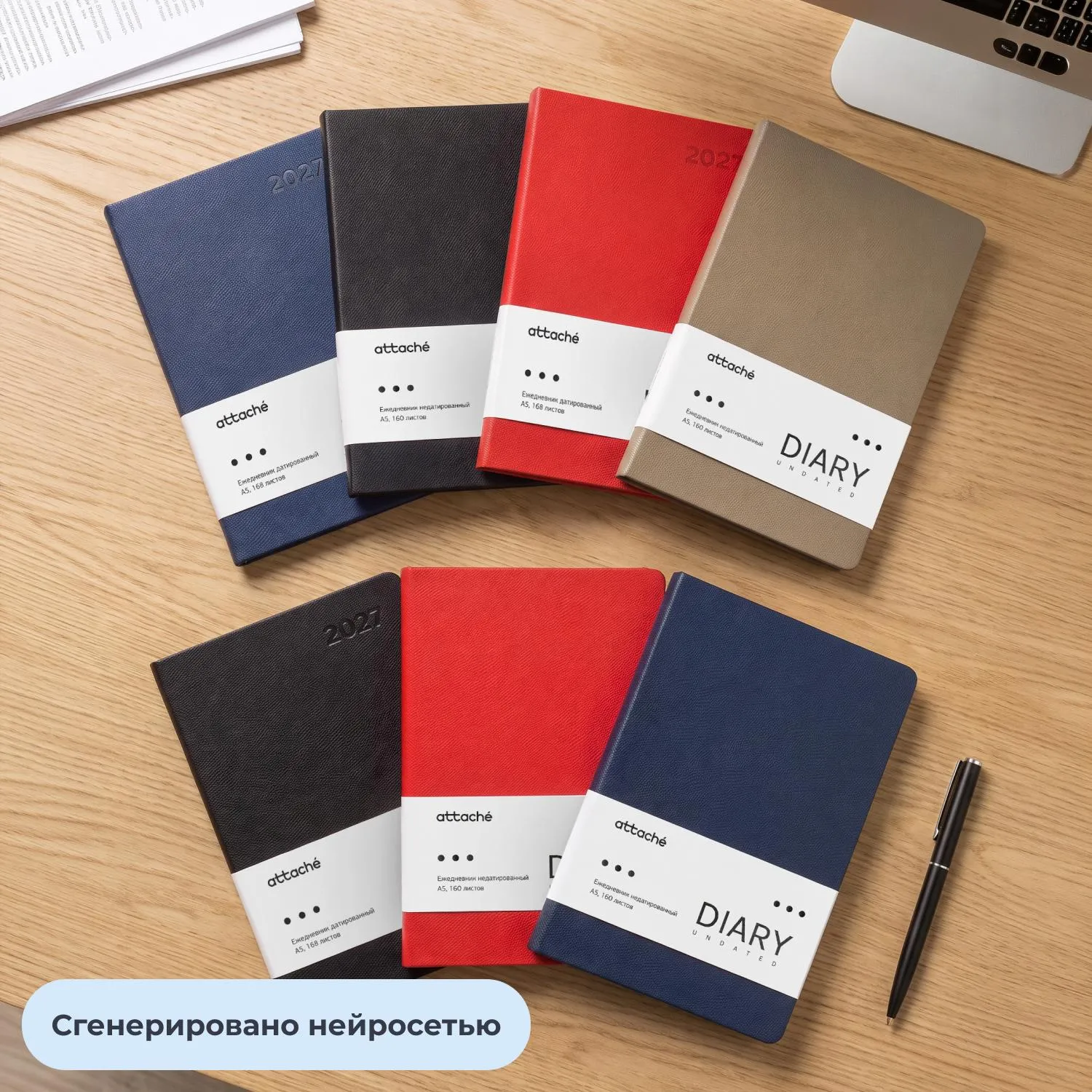 Ежедневник недатированный Attache ИМИДЖ А5 160л иск.кожа тём-син (син срез) - фото 24