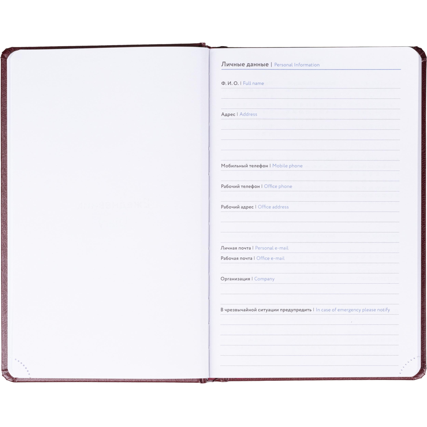 Ежедневник недатированный Attache А5, 160л, 138x213 мм балакрон, бордо - фото 7