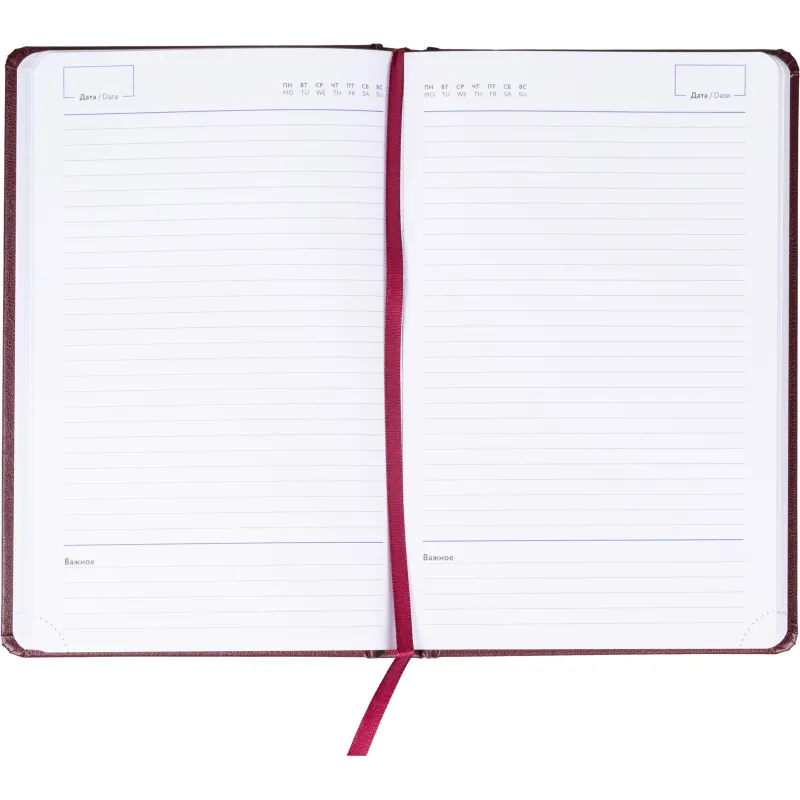 Ежедневник недатированный Attache А5, 160л, 138x213 мм балакрон, бордо - фото 16