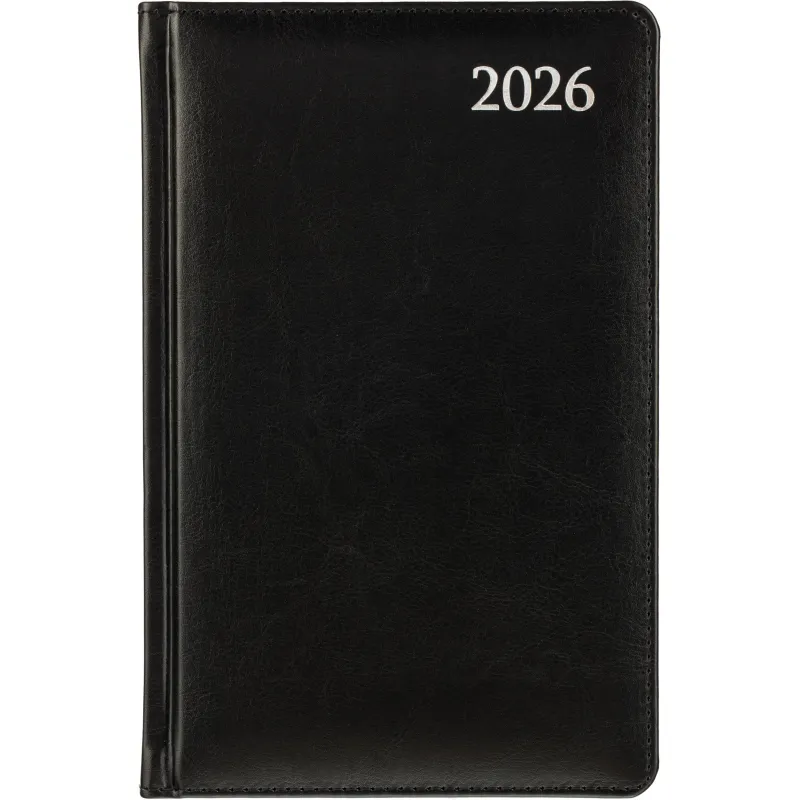 Ежедневник датированный 2026 Attache А5, 168л, 138x213мм, под кожу, черный - фото 2