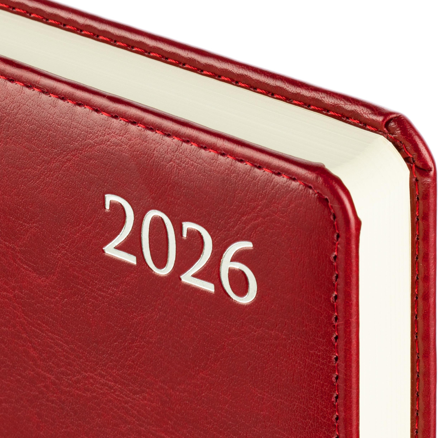 Ежедневник датированный 2026 Attache А5, 168л, 138x213мм, под кожу бордовый - фото 3