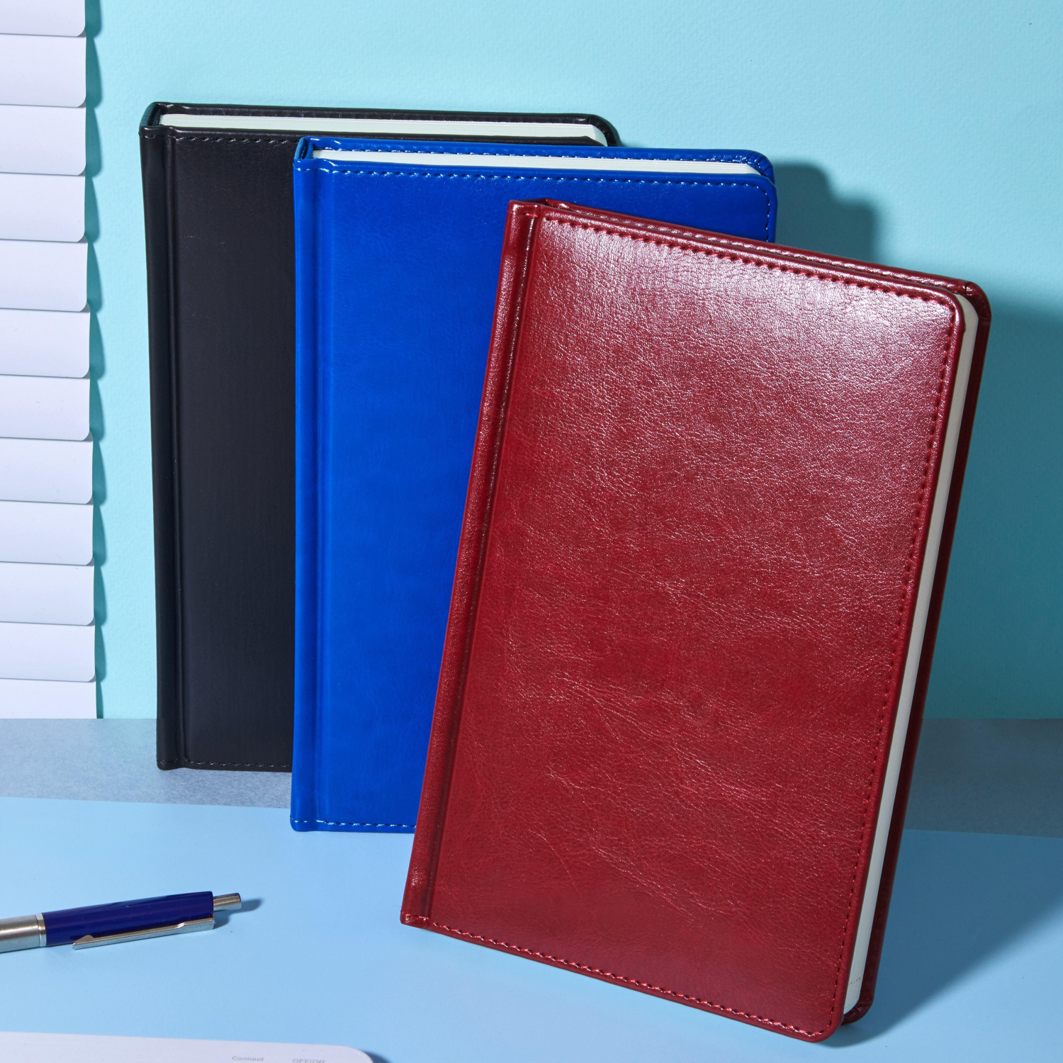 Ежедневник недатированный Attache А5, 160л, 138x213мм под кожу, бордовый - фото 21