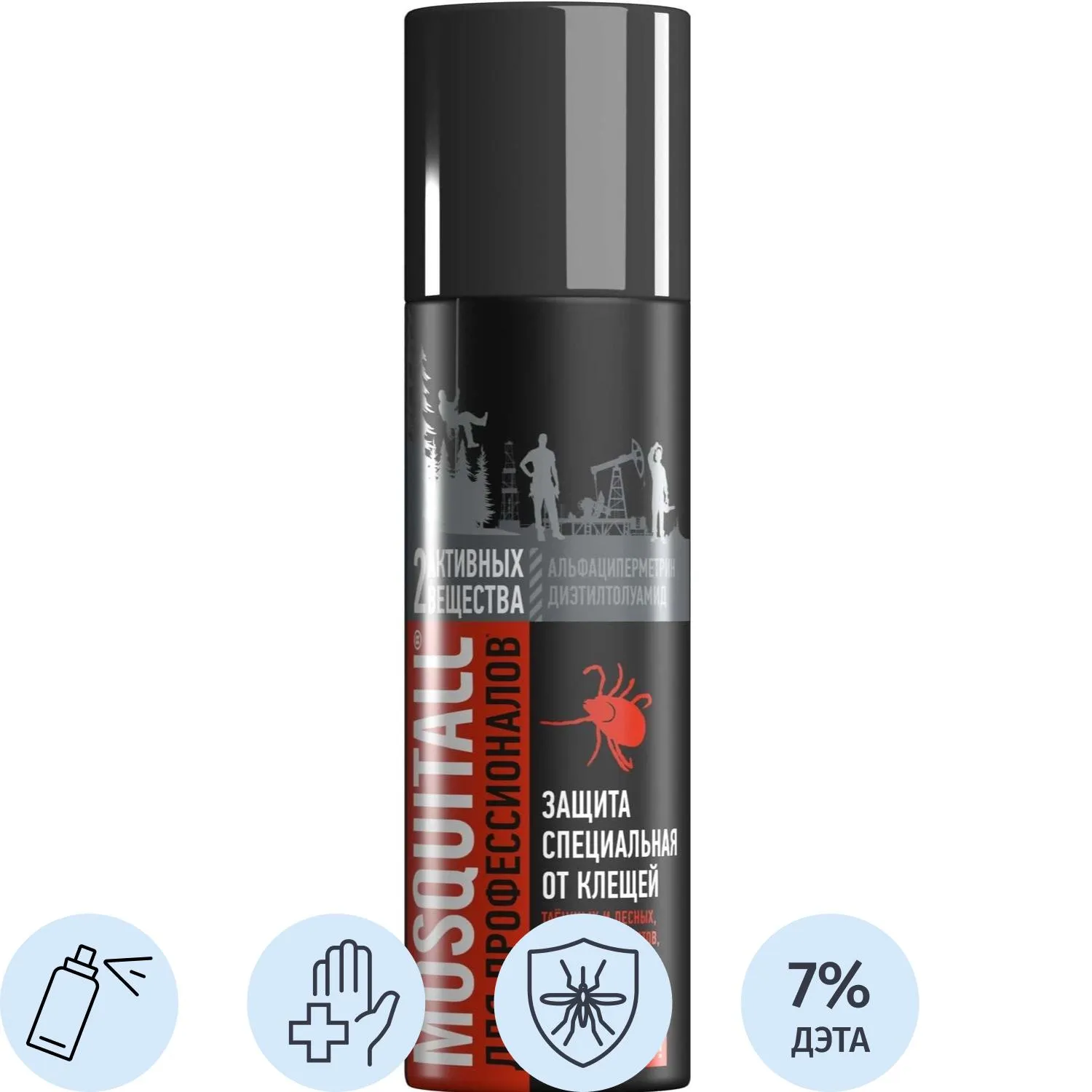 Аэрозоль репеллентный MOSQUITALL Специальная защита от клещей, 200 мл - фото 1