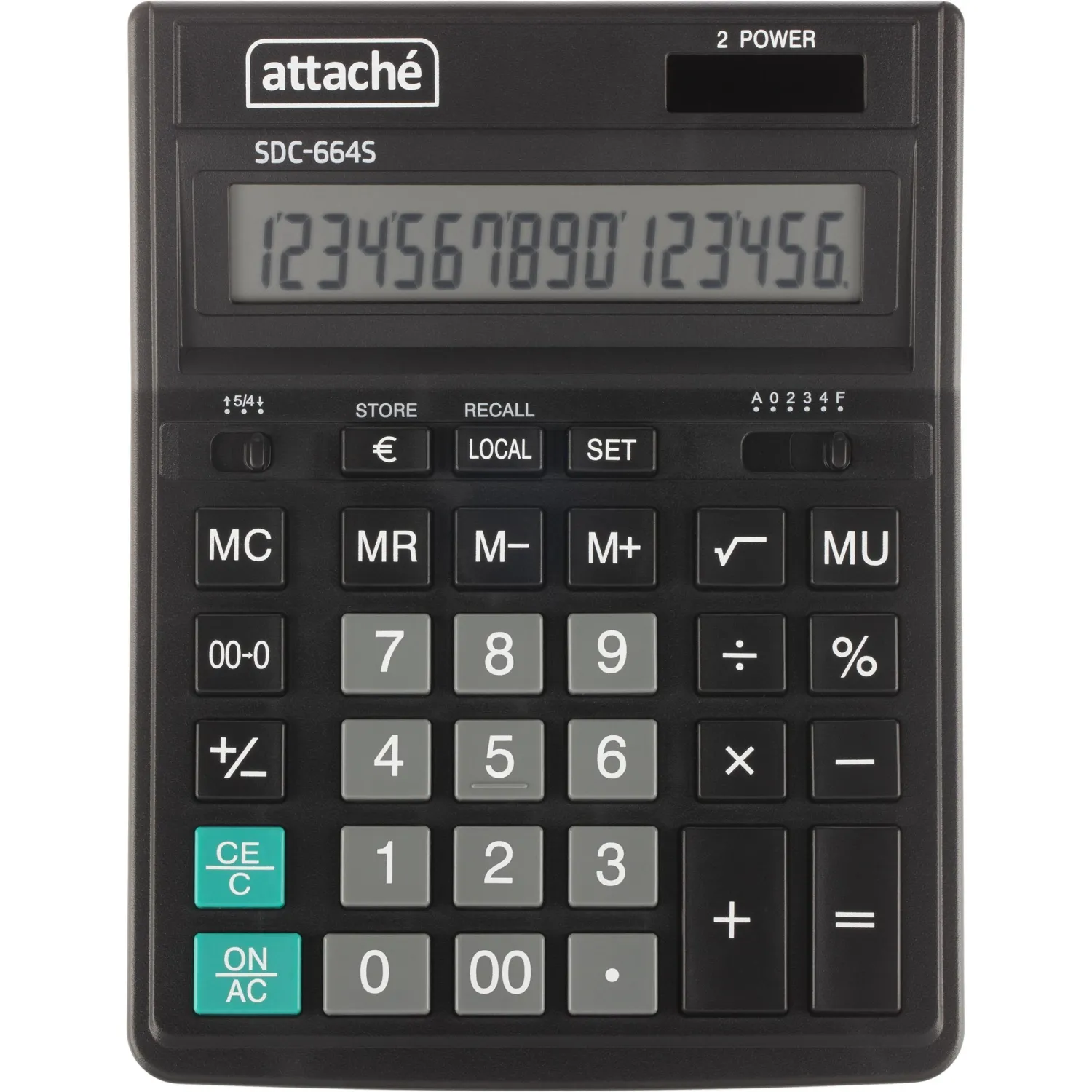 Калькулятор настольный  Attache SDC-664S 16-разрядный черный 206х158х33мм - фото 1
