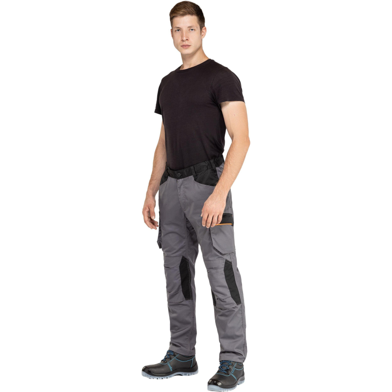Брюки рабочие летние мужские MACH2 сер/оранж р.3XL (арт.M2PA3GO3X) - фото 2