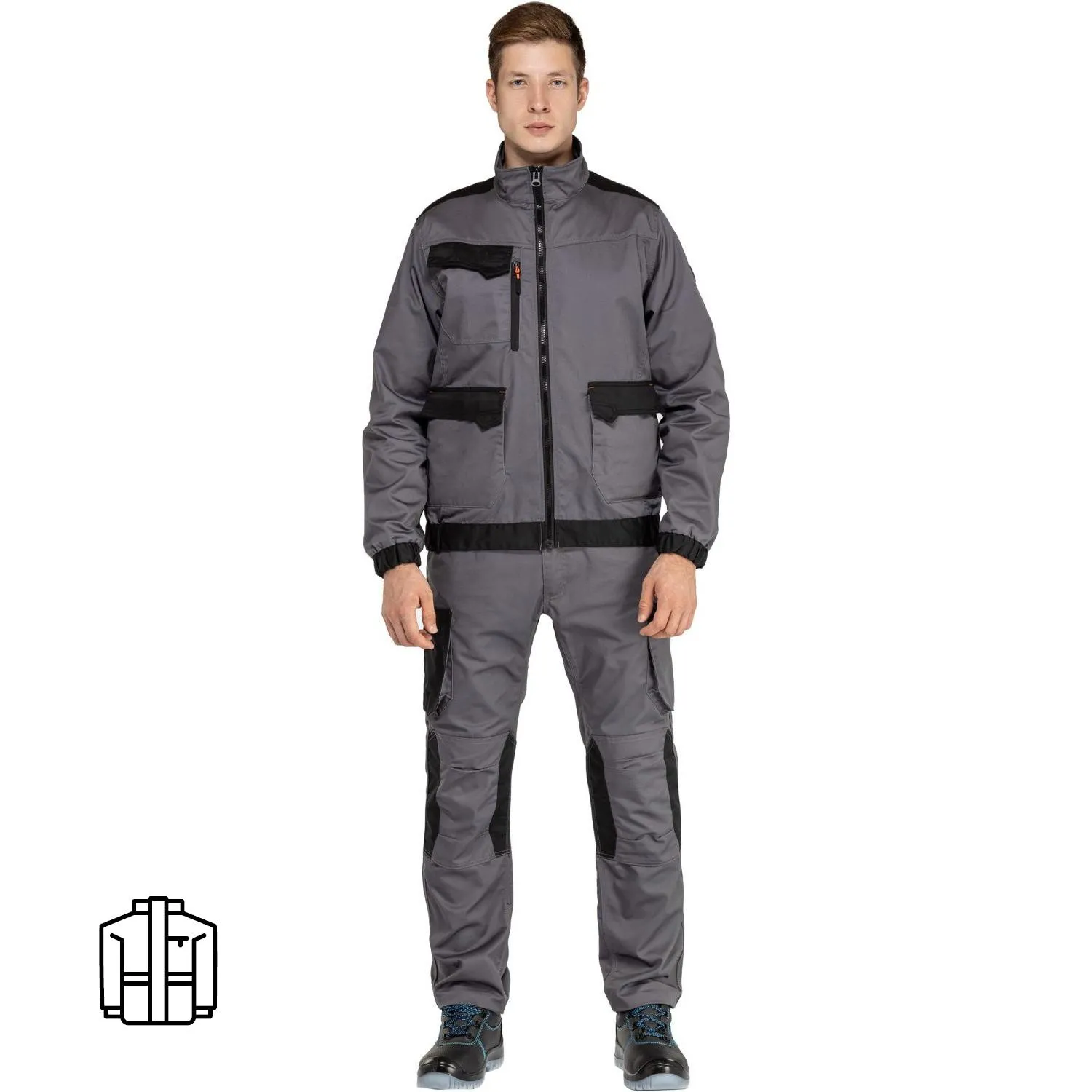 Куртка рабочая летняя мужская MACH2 сер/оранж р.3XL (арт.M2VE3GO3X) - фото 1