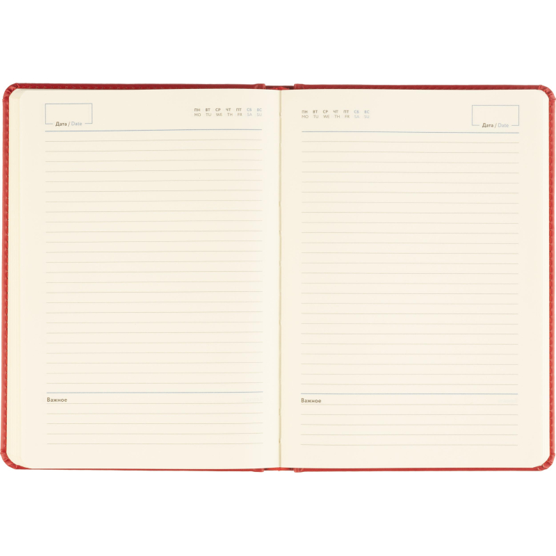 Ежедневник недатированный ATTACHE Classic А5, 140х200мм, 136л, красный - фото 17