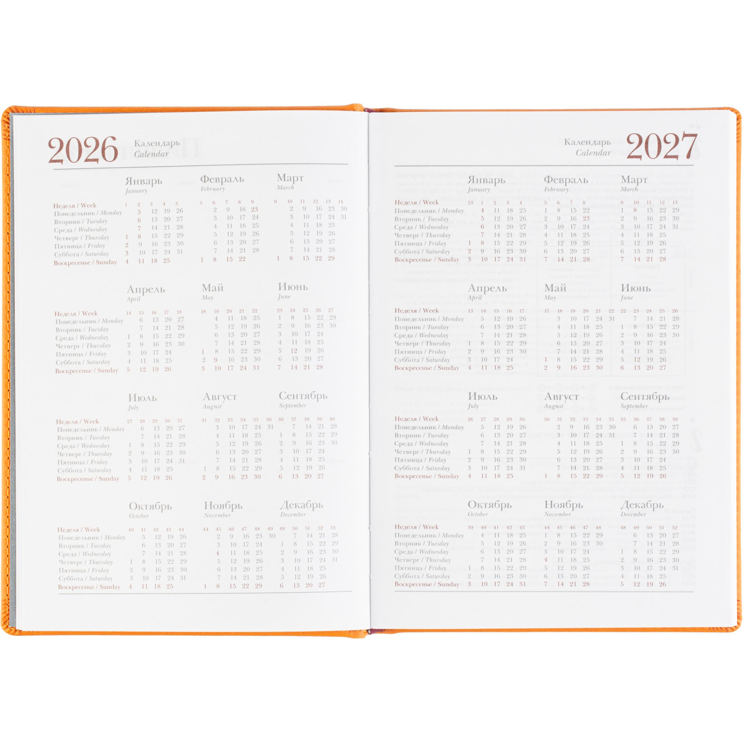 Ежедневник датированный 2026 А5+ VELVET оранжевый 3-123/06 - фото 9