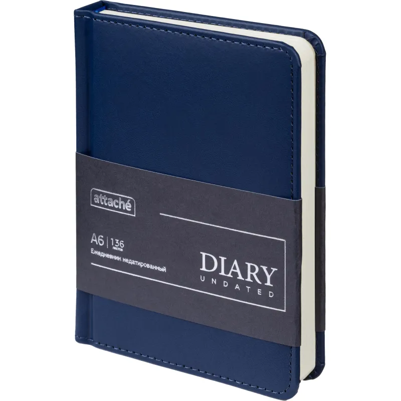 Ежедневник недатированный ATTACHE Classic А6, 136л, синий - фото 1