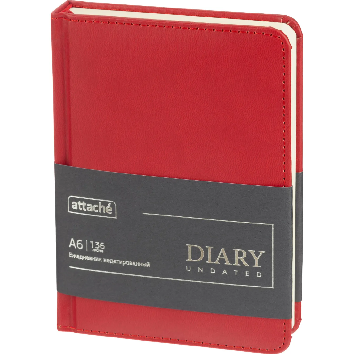 Ежедневник недатированный ATTACHE ClassicА6, 136л, красный - фото 1