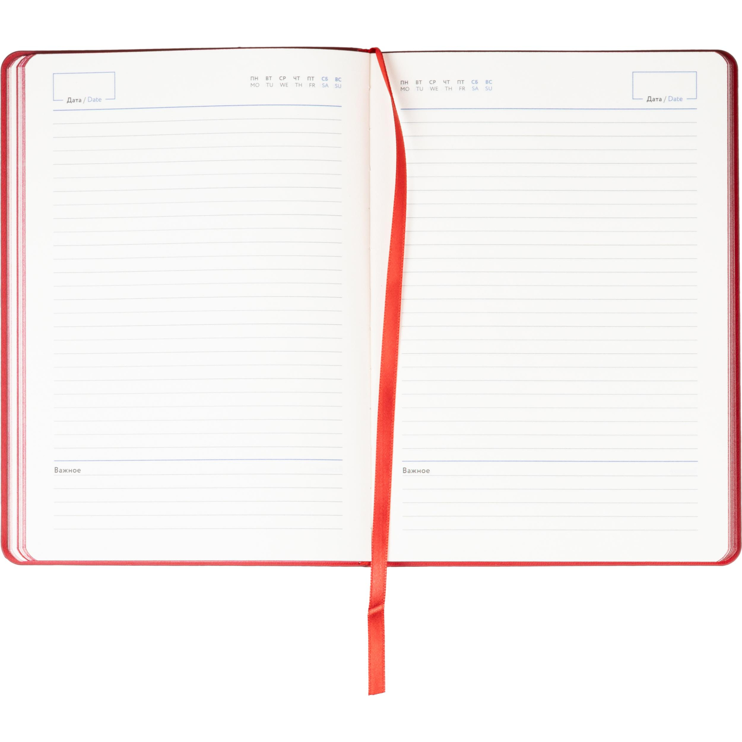 Ежедневник недатированный ATTACHE Soft touch А5, 140х200мм, 136л, красный - фото 16