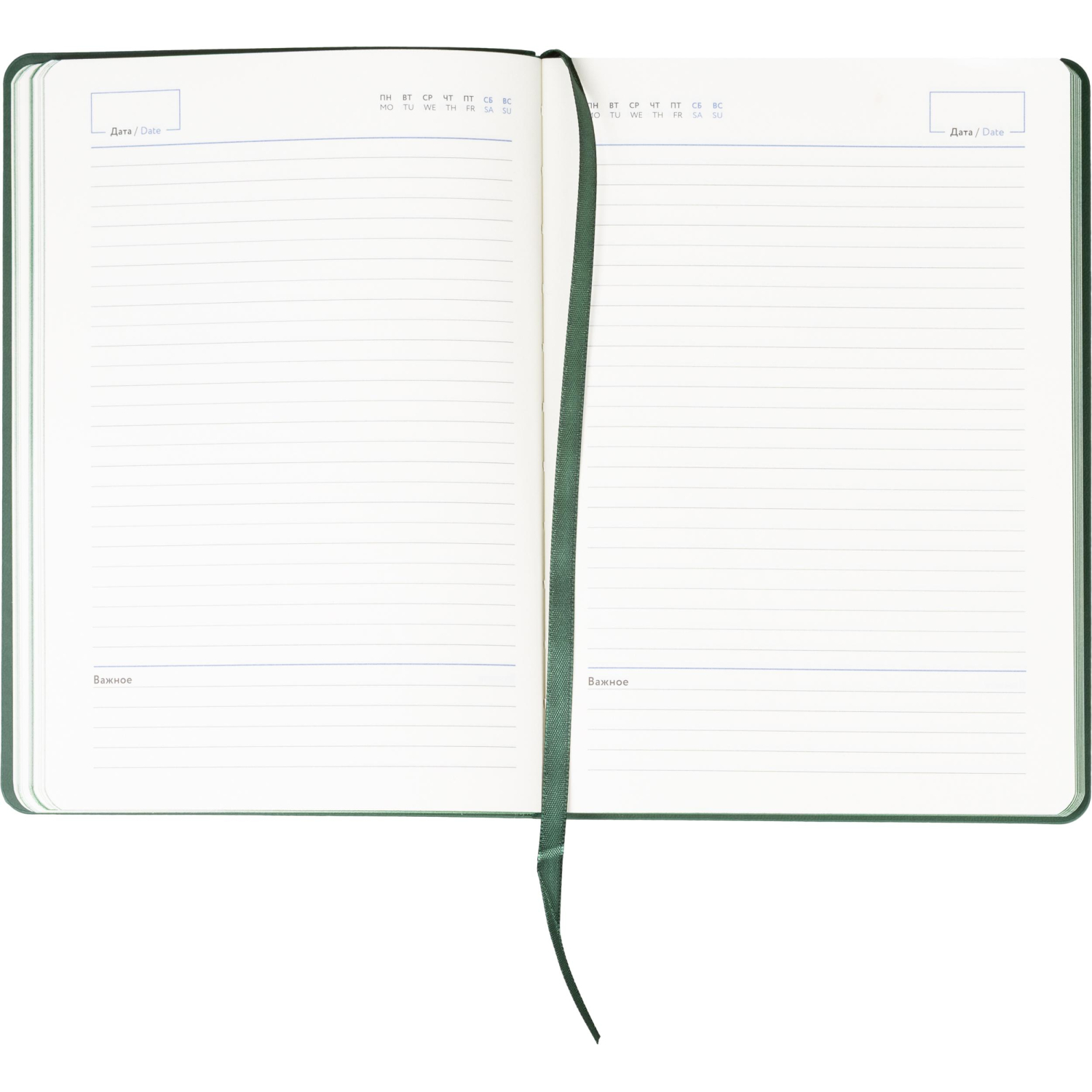 Ежедневник недатированный ATTACHE Soft touch А5,140х200мм,136л, темно-зелен - фото 16